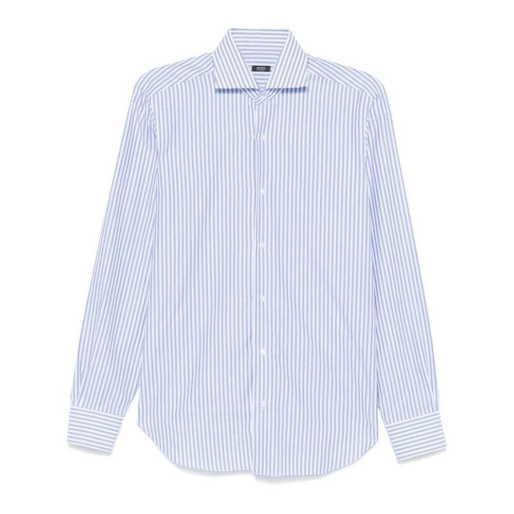 Barba Men "Culto" Striped Shirt White And Blue